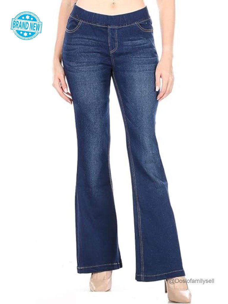 Elastic Pull-On Skinny Flared Bootcut Denim Jeggings
